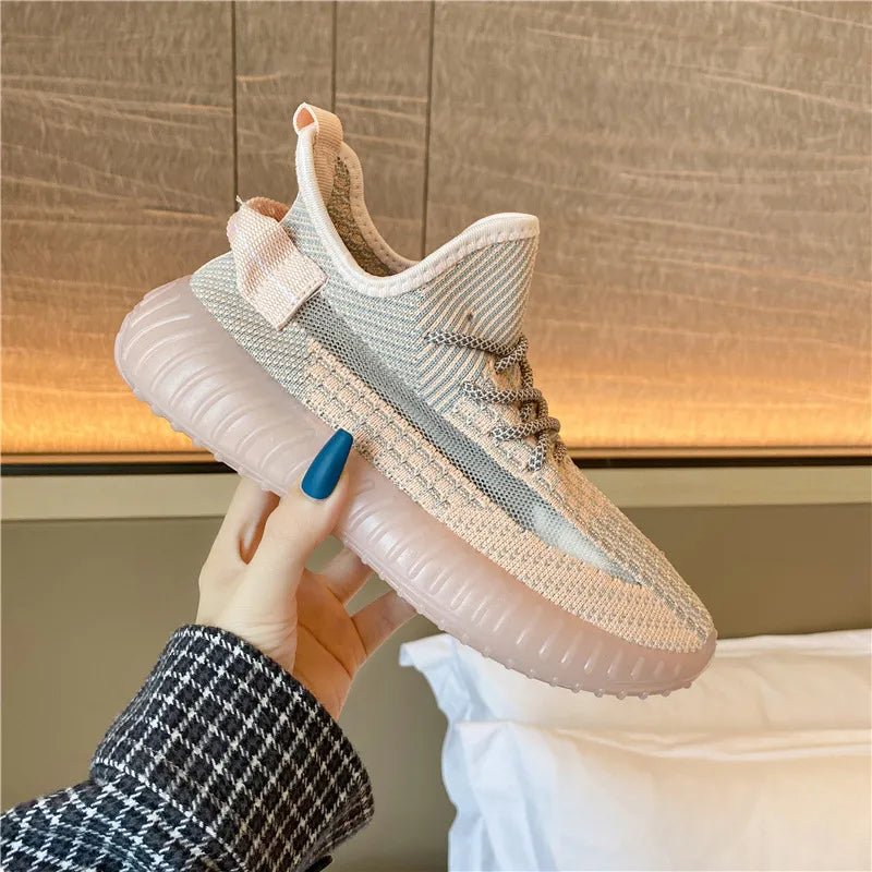 Mesh Lace - Up Platform Athletic Shoes - R - DRESS