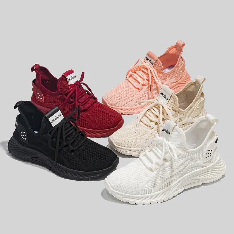 Mesh Lace - Up Platform Athletic Shoes - R - DRESS