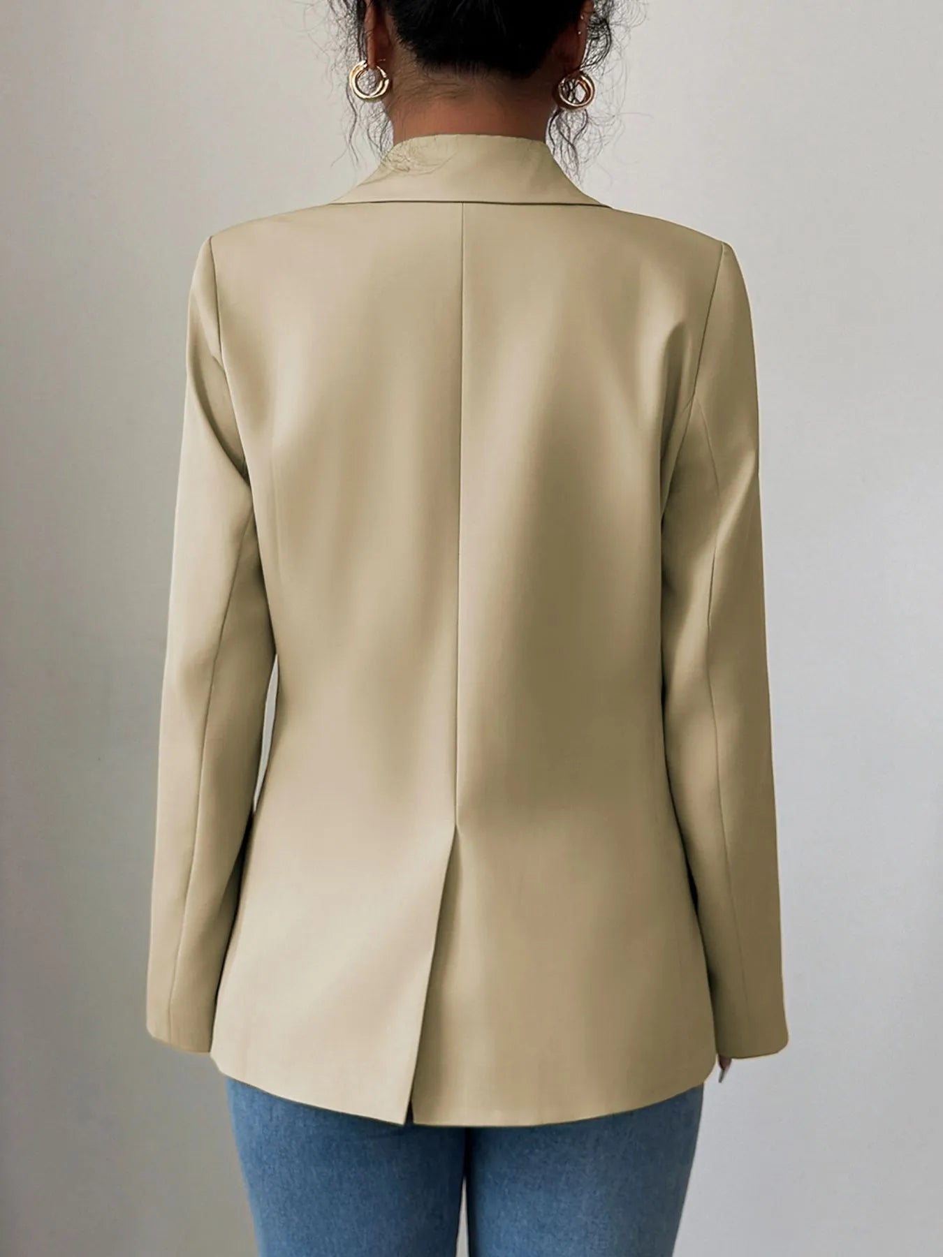 One Button Lapel Collar Blazer - R - DRESS