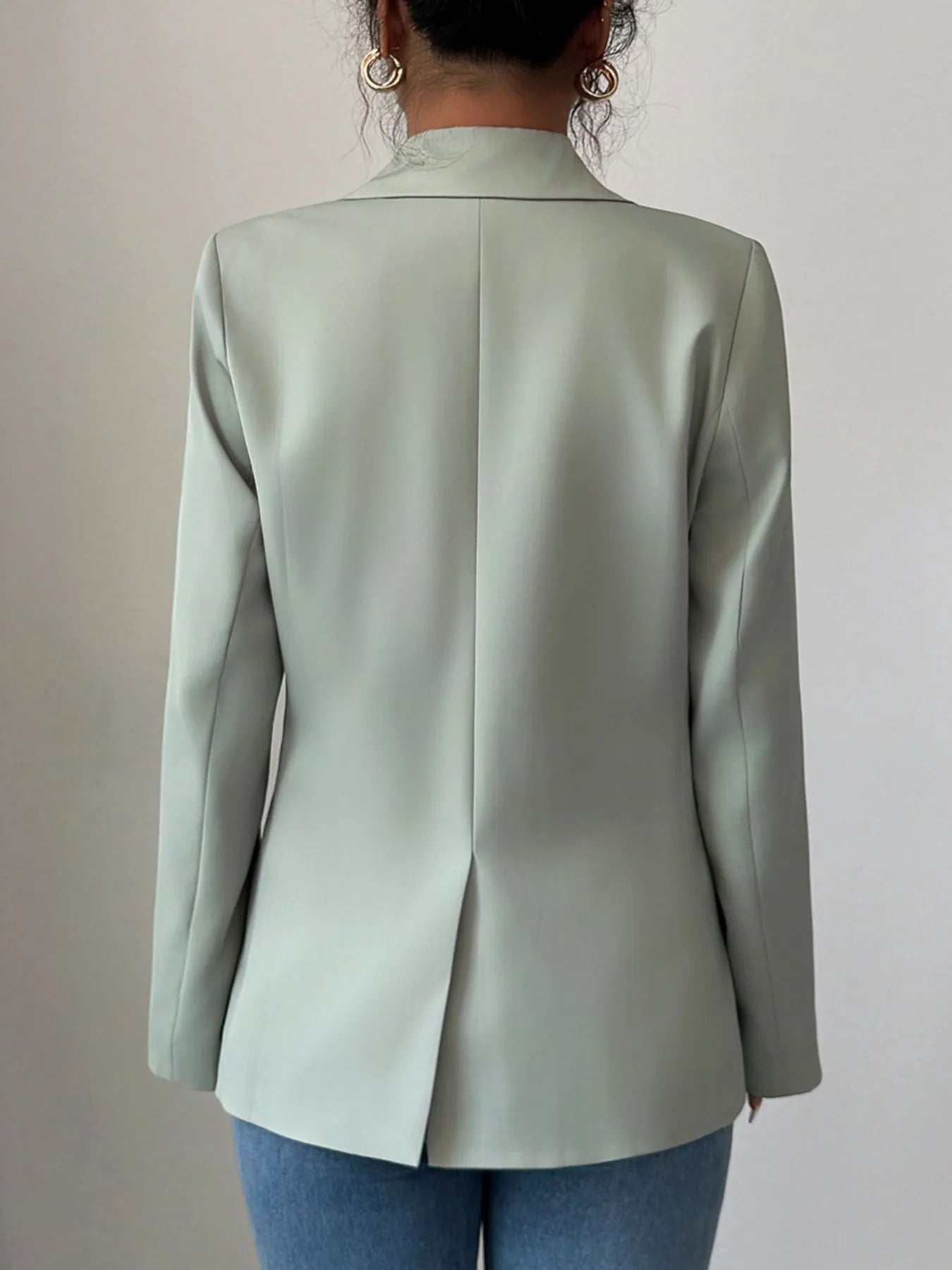 One Button Lapel Collar Blazer - R - DRESS