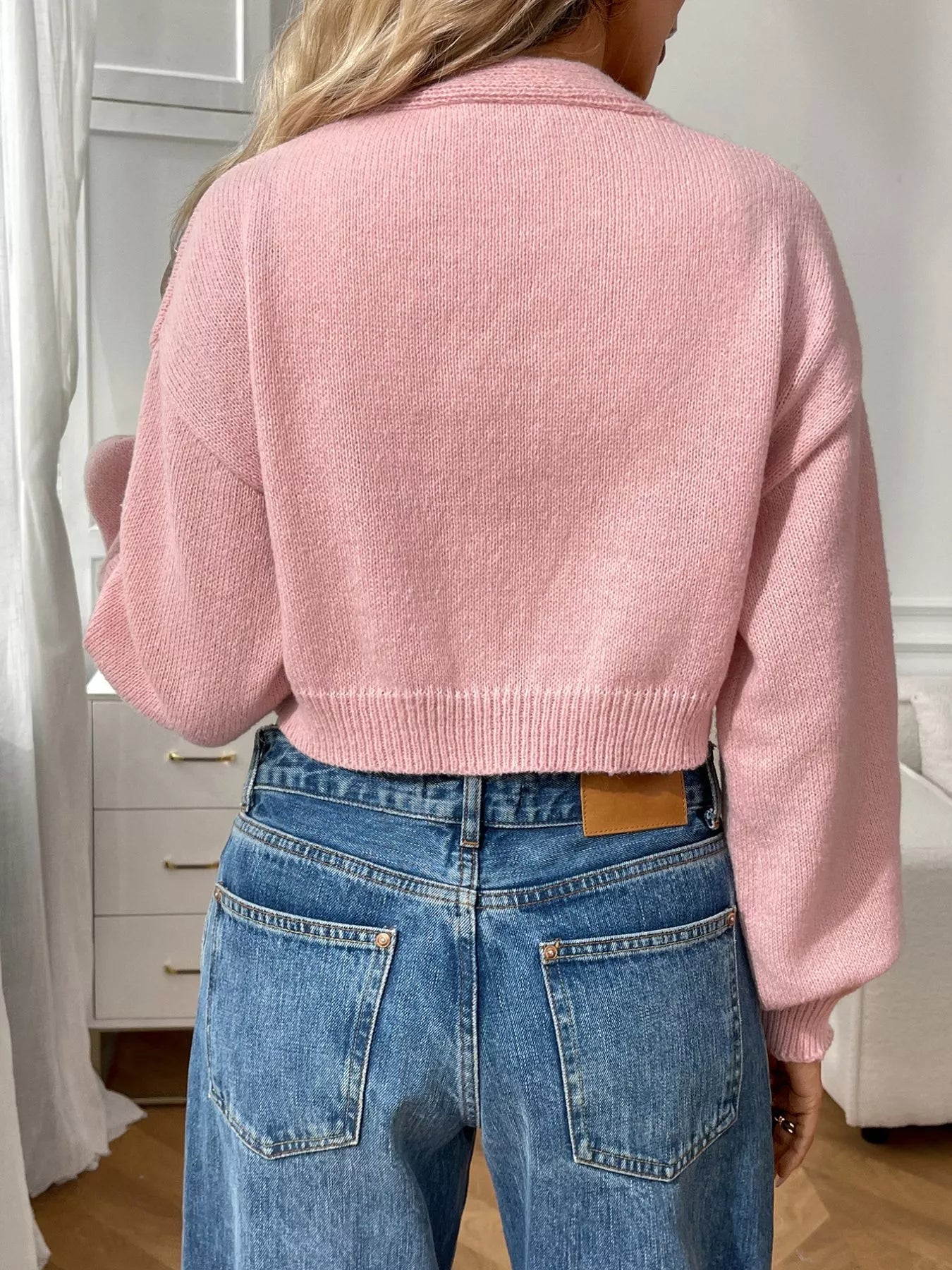 Strawberry Cropped Button - Up Cardigan - R - DRESS