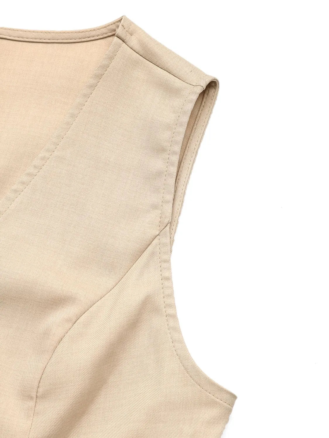 V - Neck Vest and Shorts Set - R - DRESS