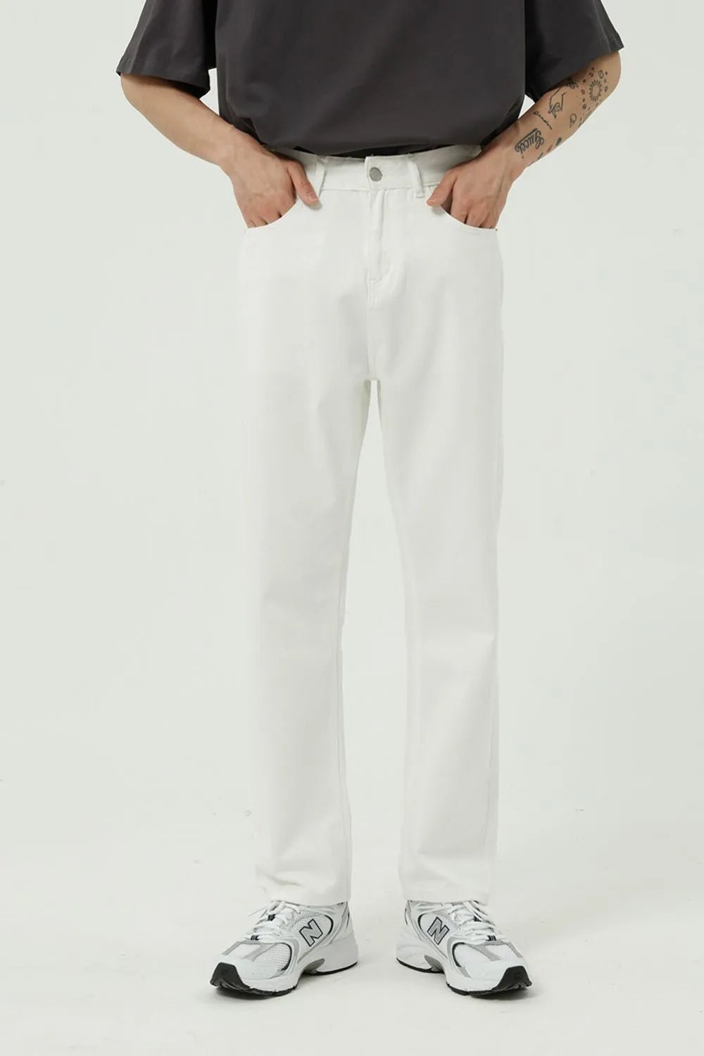 Washed Straight - Leg Slim Jeans - R - DRESS
