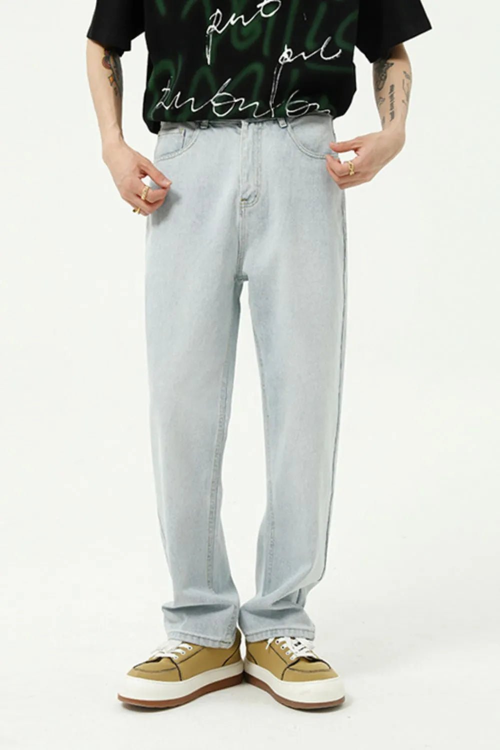 Washed Straight - Leg Slim Jeans - R - DRESS