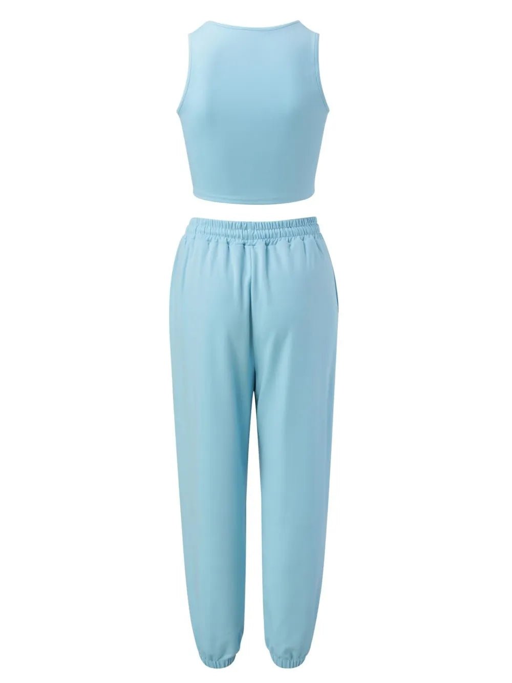 Wide Strap Top and Drawstring Joggers Set - R - DRESS